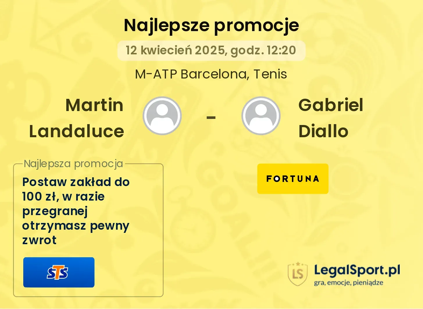 Martin Landaluce - Gabriel Diallo promocje bukmacherskie