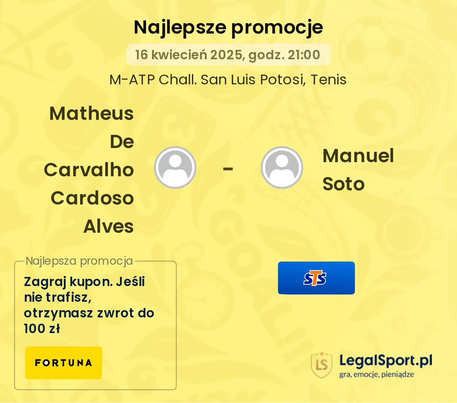 Matheus De Carvalho Cardoso Alves - Manuel Soto promocje u bukmacherów