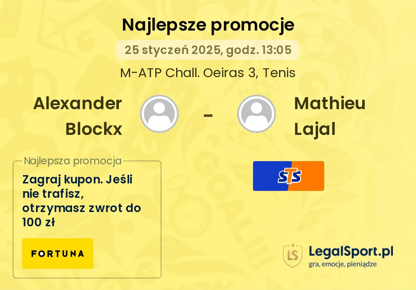 Alexander Blockx - Mathieu Lajal promocje u bukmacherów