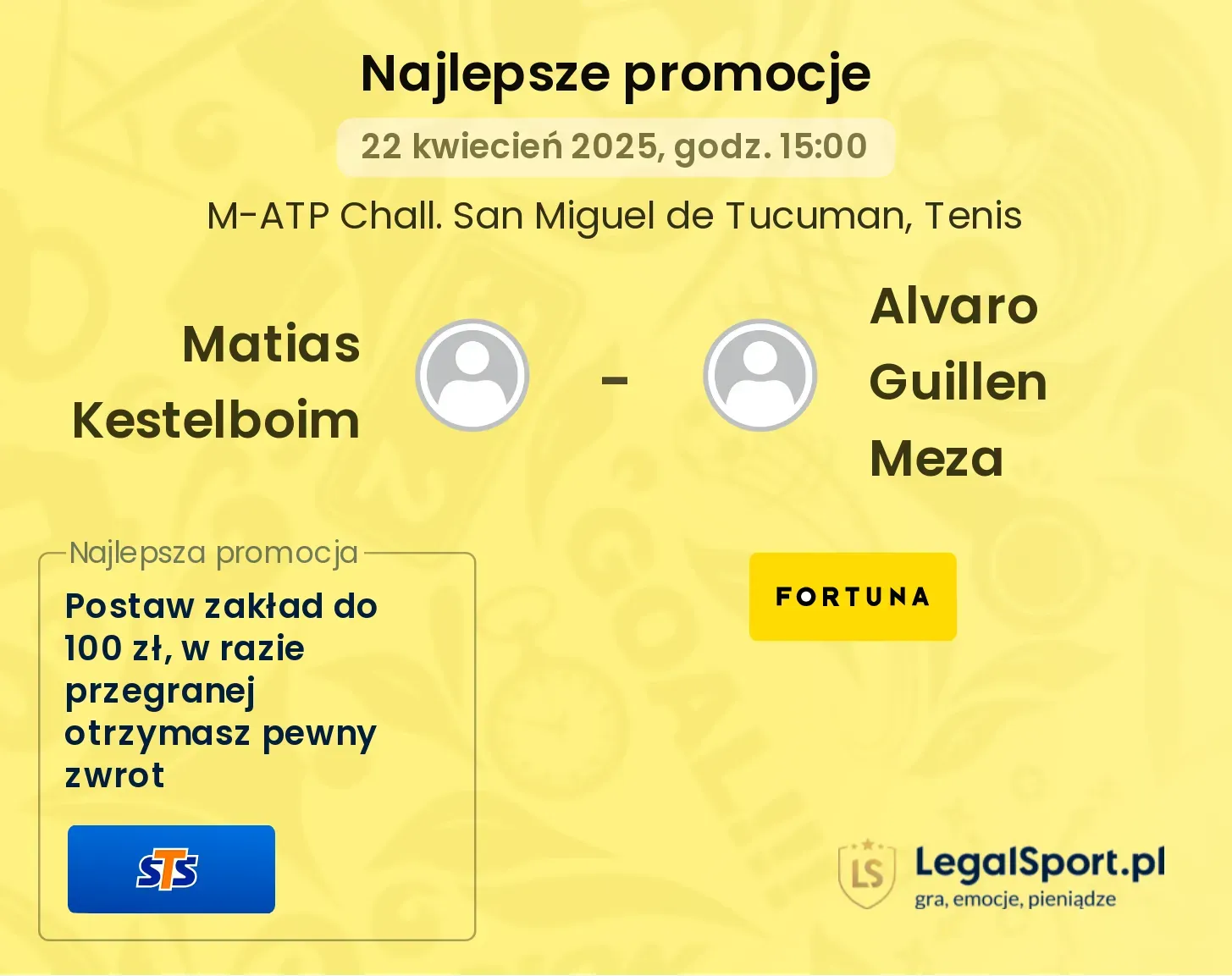 Matias Kestelboim - Alvaro Guillen Meza promocje u bukmacherów