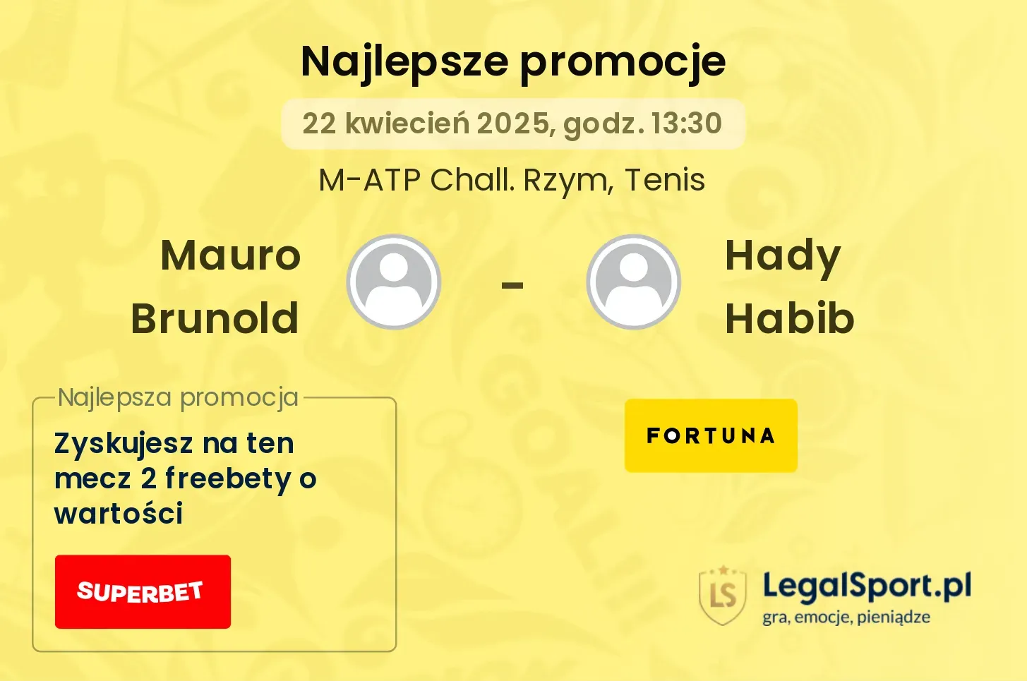 Mauro Brunold - Hady Habib promocje u bukmacherów