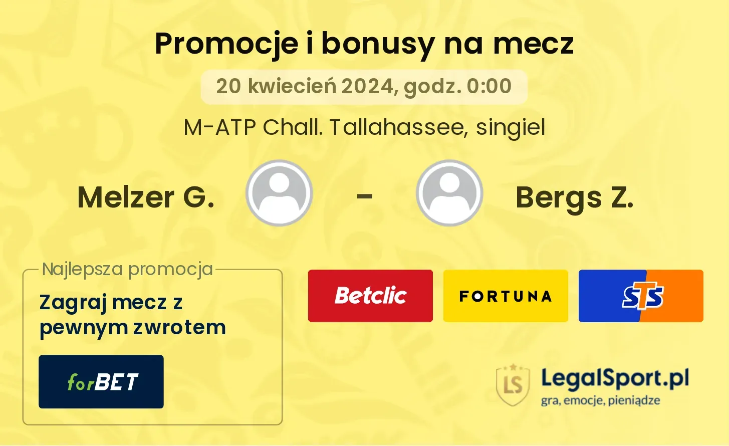 Melzer G. - Bergs Z. promocje bonusy na mecz