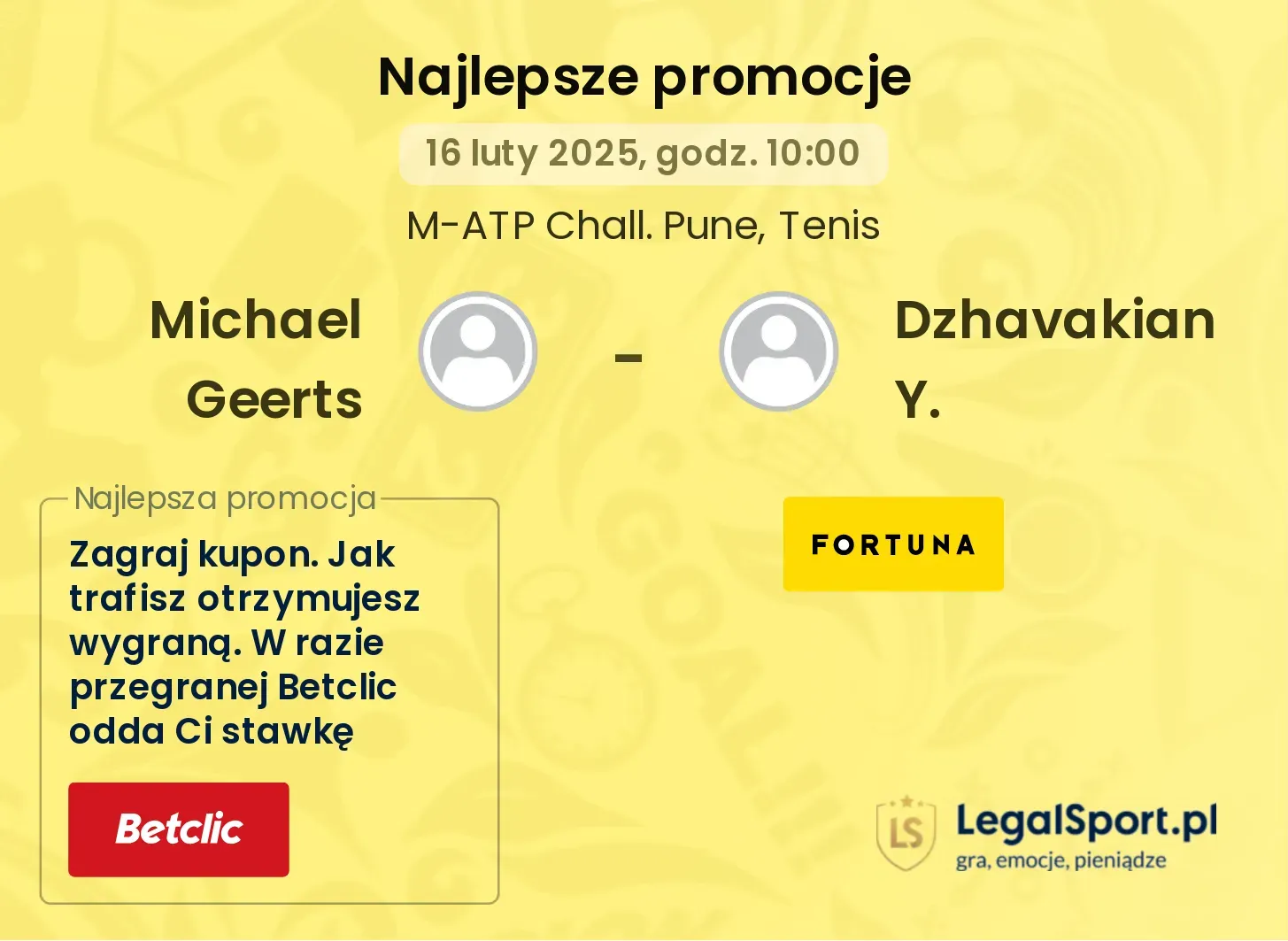 Michael Geerts - Dzhavakian Y. promocje bukmacherskie