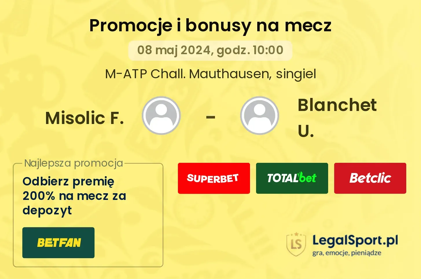 Misolic F. - Blanchet U. promocje bonusy na mecz