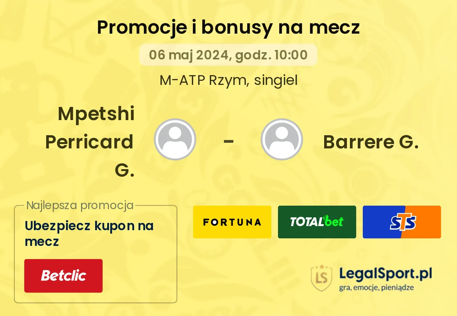 Mpetshi Perricard G. - Barrere G. promocje bonusy na mecz