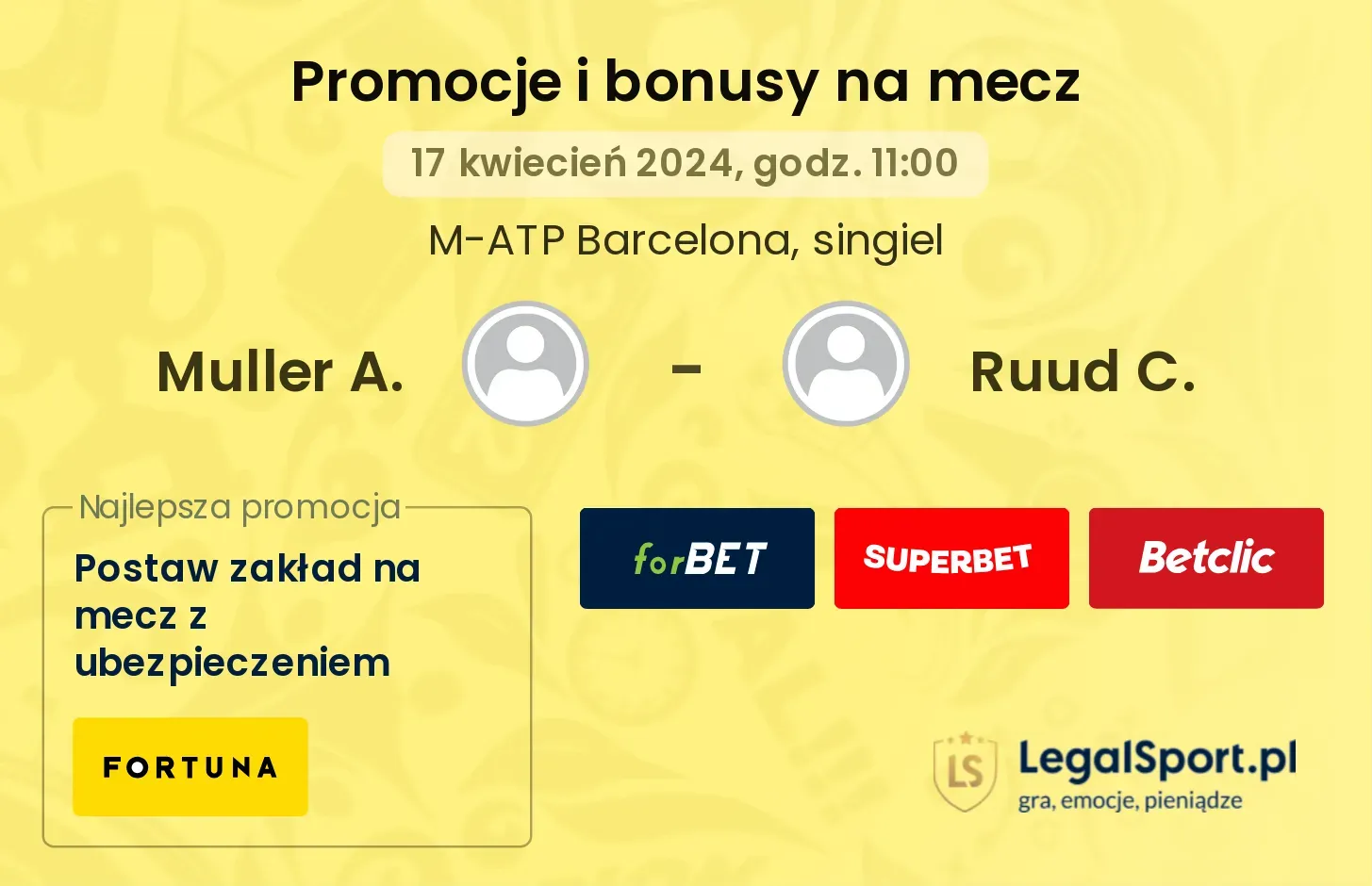 Muller A. - Ruud C. promocje bonusy na mecz