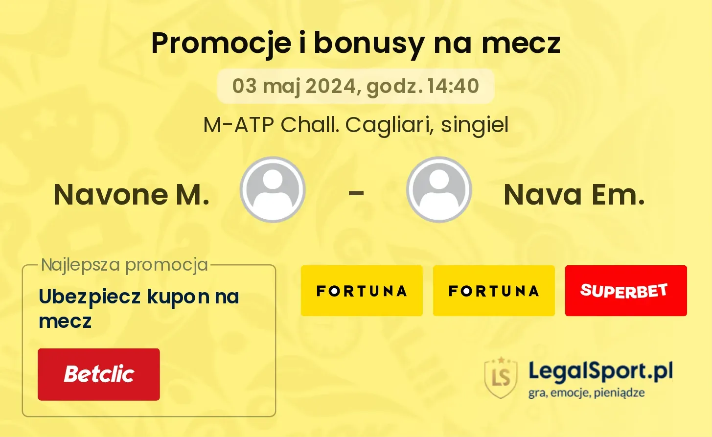 Navone M. - Nava Em. promocje bonusy na mecz