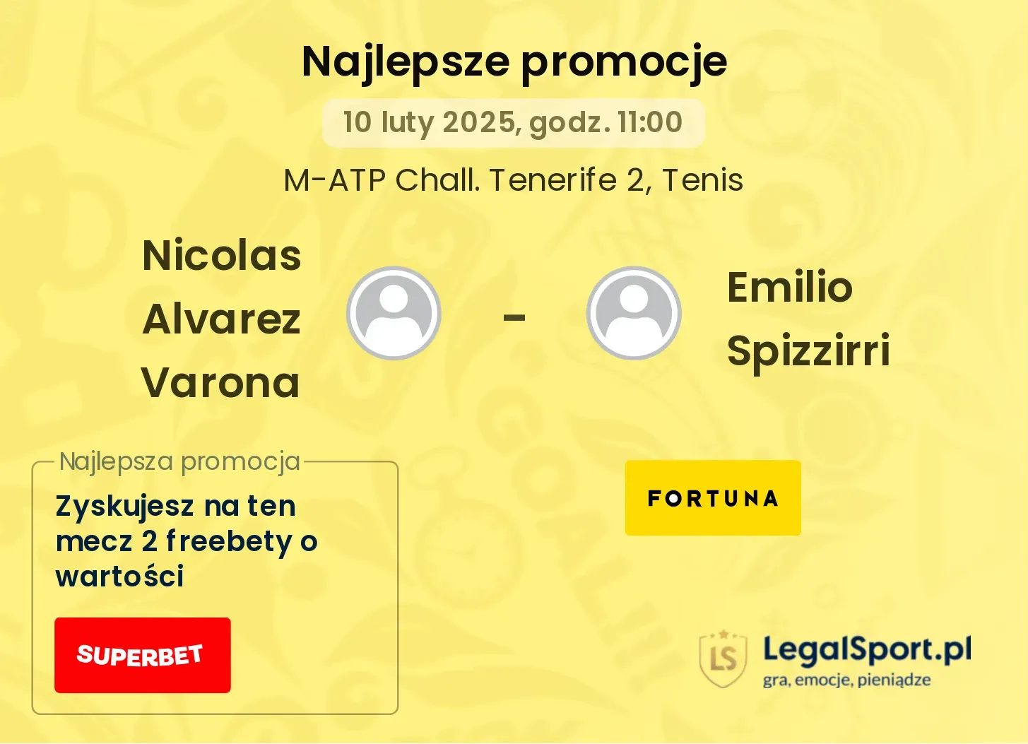 Nicolas Alvarez Varona - Emilio Spizzirri promocje u bukmacherów