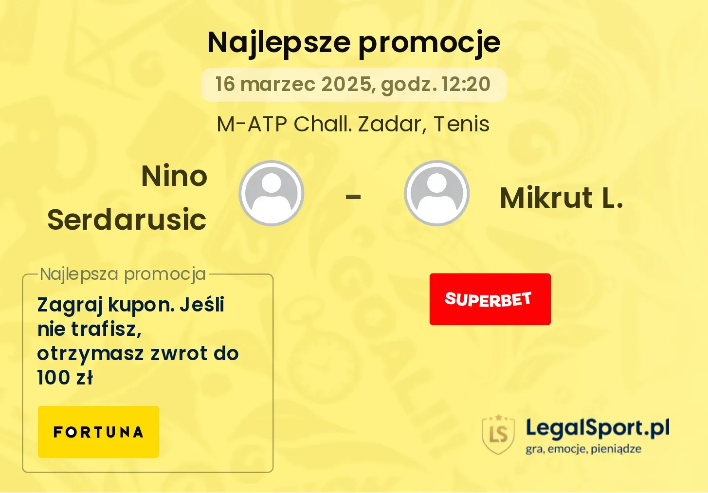 Nino Serdarusic - Mikrut L. promocje u bukmacherów