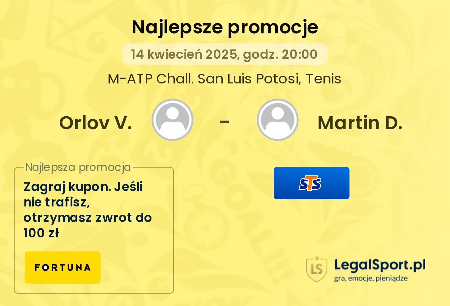 Orlov V. - Martin D. promocje u bukmacherów