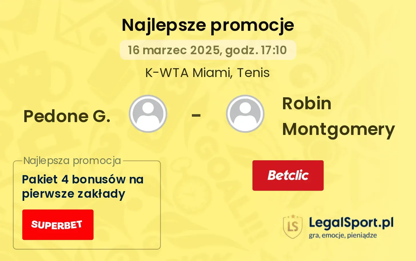 Pedone G. - Robin Montgomery promocje u bukmacherów