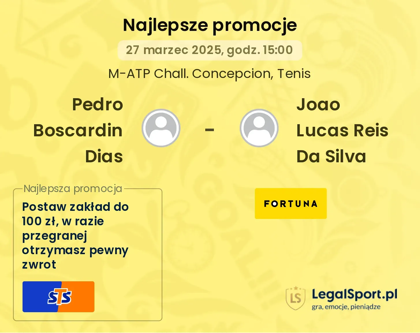 Pedro Boscardin Dias - Joao Lucas Reis Da Silva promocje bukmacherskie