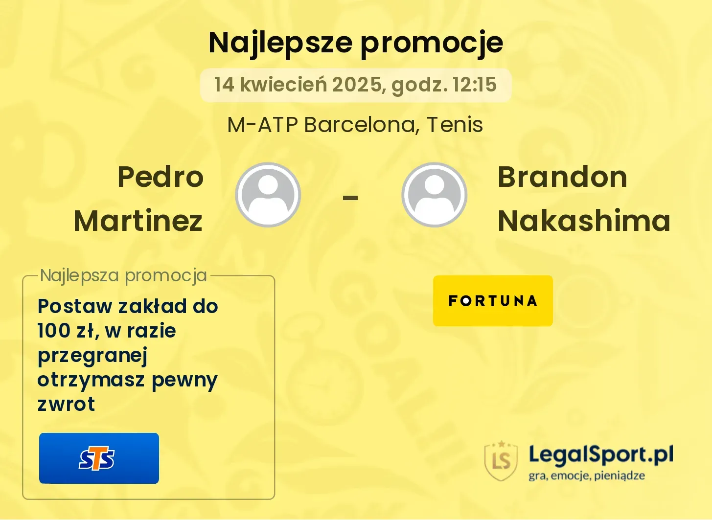 Pedro Martinez - Brandon Nakashima promocje bukmacherskie