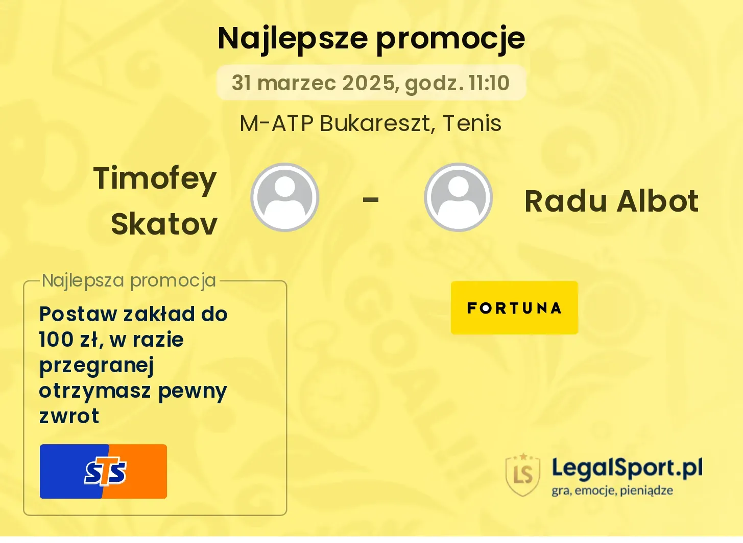 Timofey Skatov - Radu Albot promocje bukmacherskie