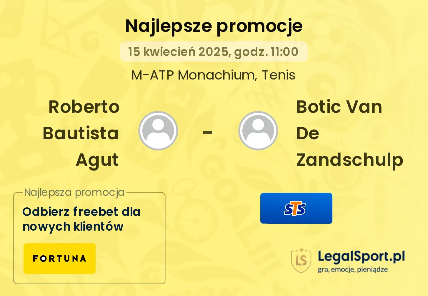 Roberto Bautista Agut - Botic Van De Zandschulp promocje u bukmacherów
