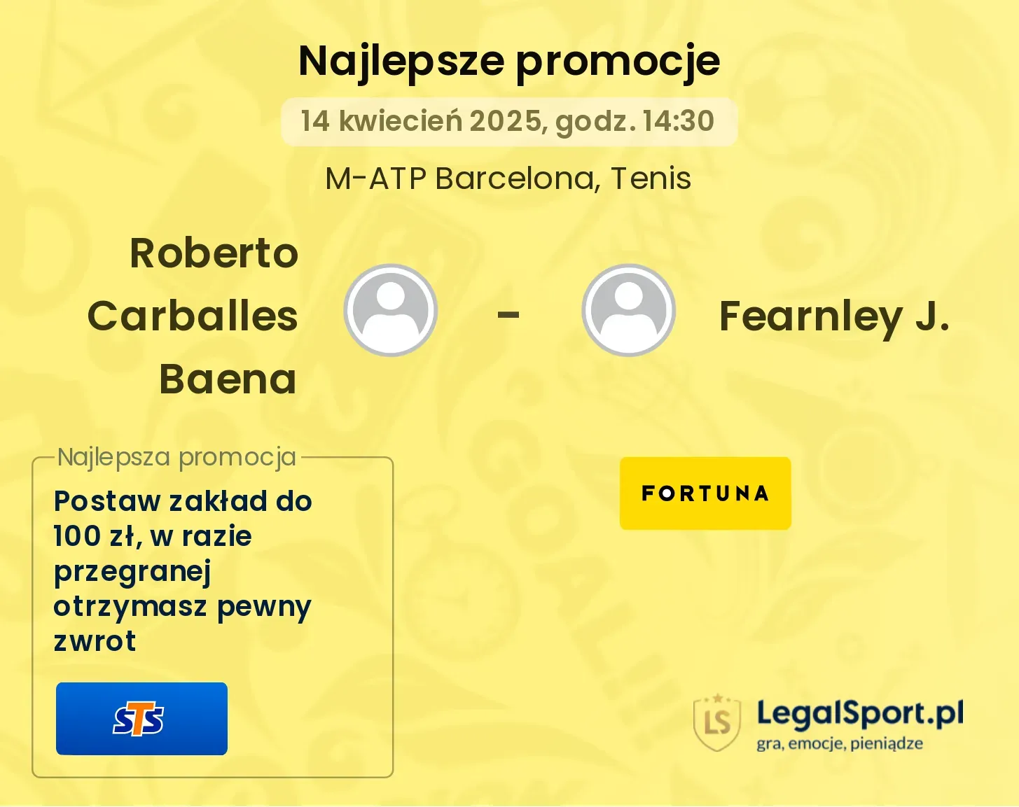 Roberto Carballes Baena - Fearnley J. promocje u bukmacherów