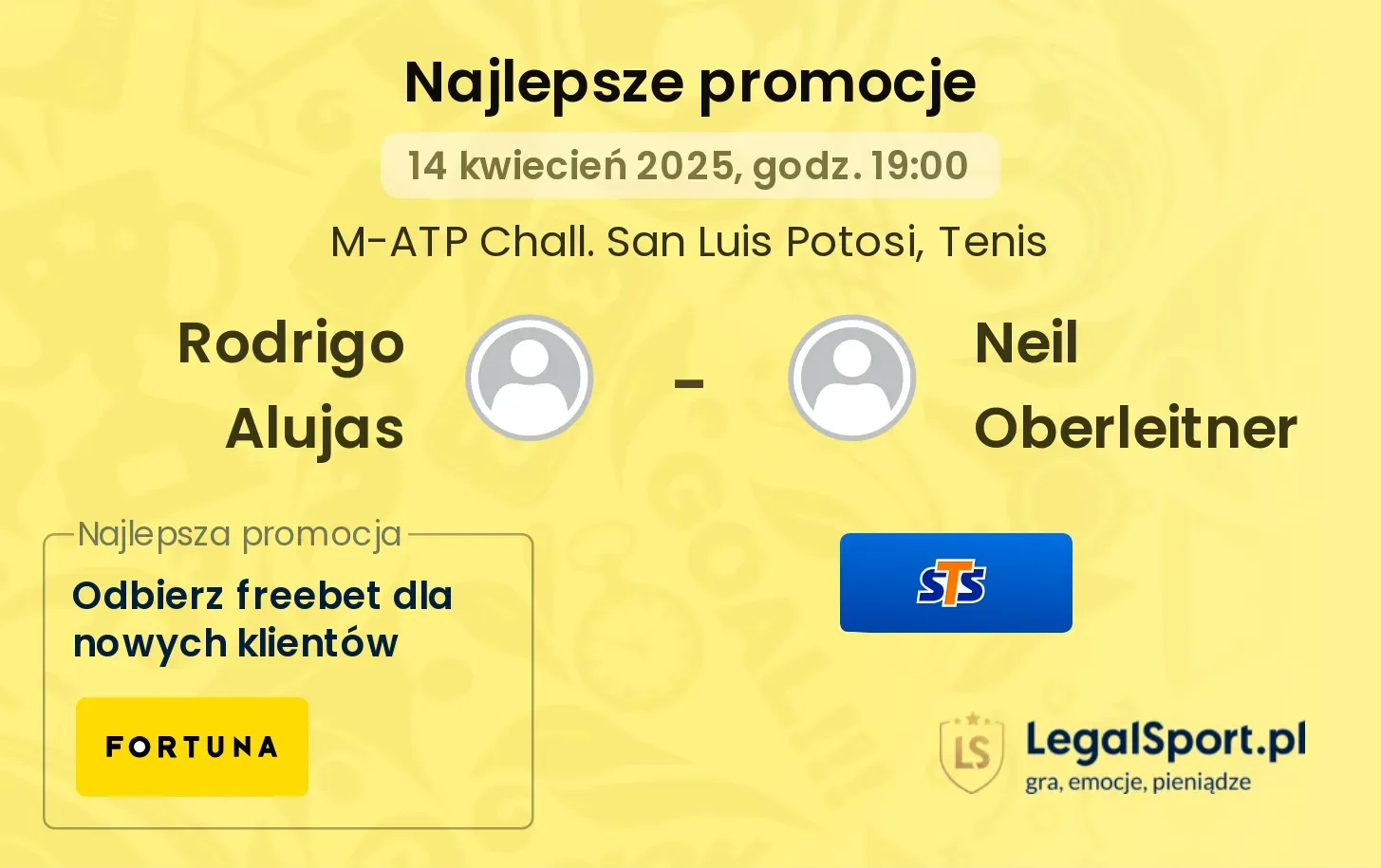 Rodrigo Alujas - Neil Oberleitner promocje u bukmacherów