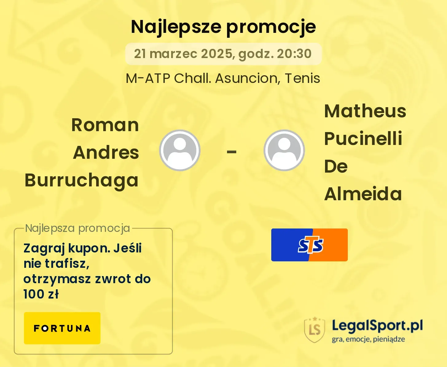 Roman Andres Burruchaga - Matheus Pucinelli De Almeida promocje u bukmacherów