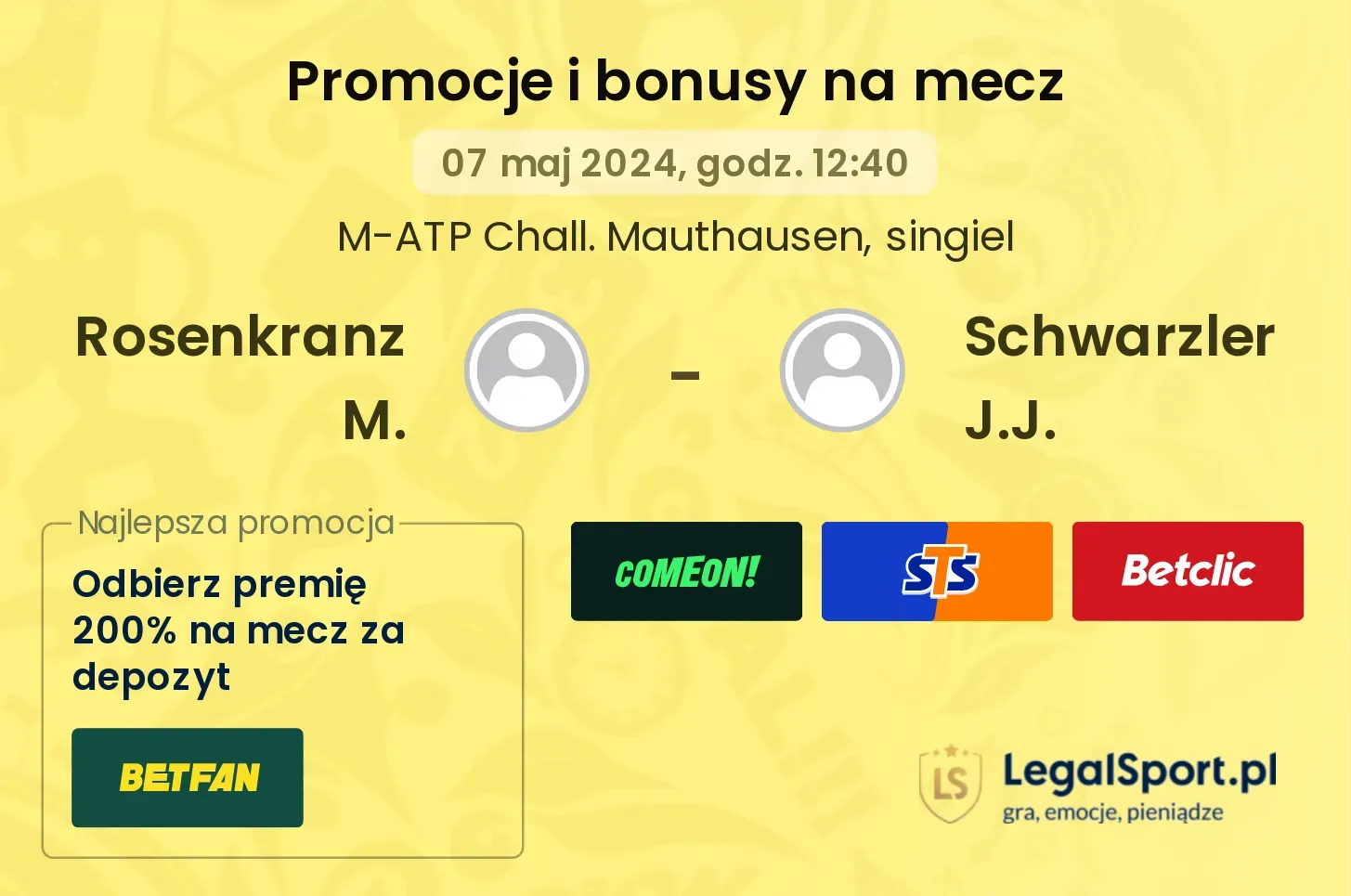 Rosenkranz M. - Schwarzler J.J. promocje bonusy na mecz