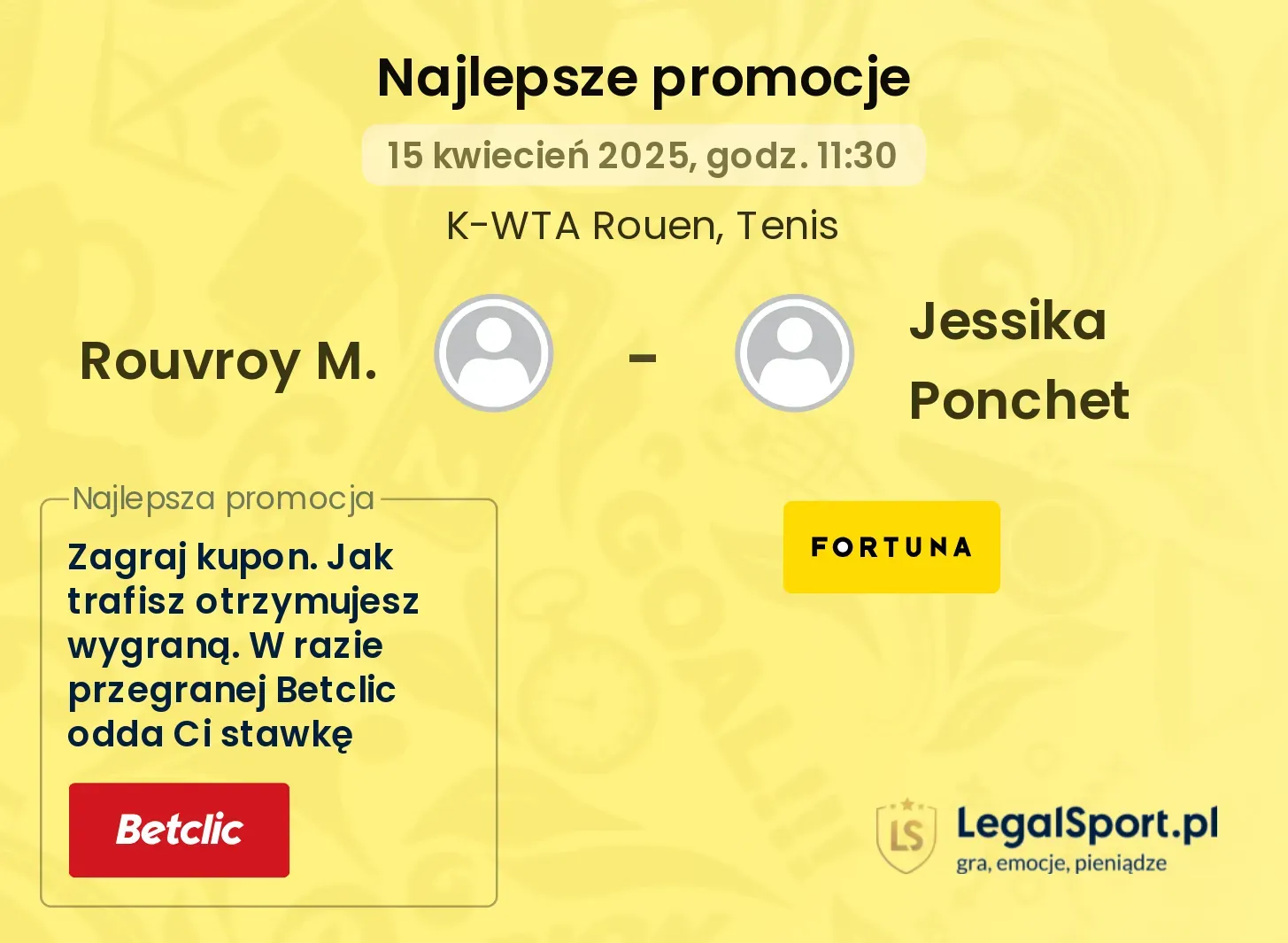 Rouvroy M. - Jessika Ponchet promocje u bukmacherów
