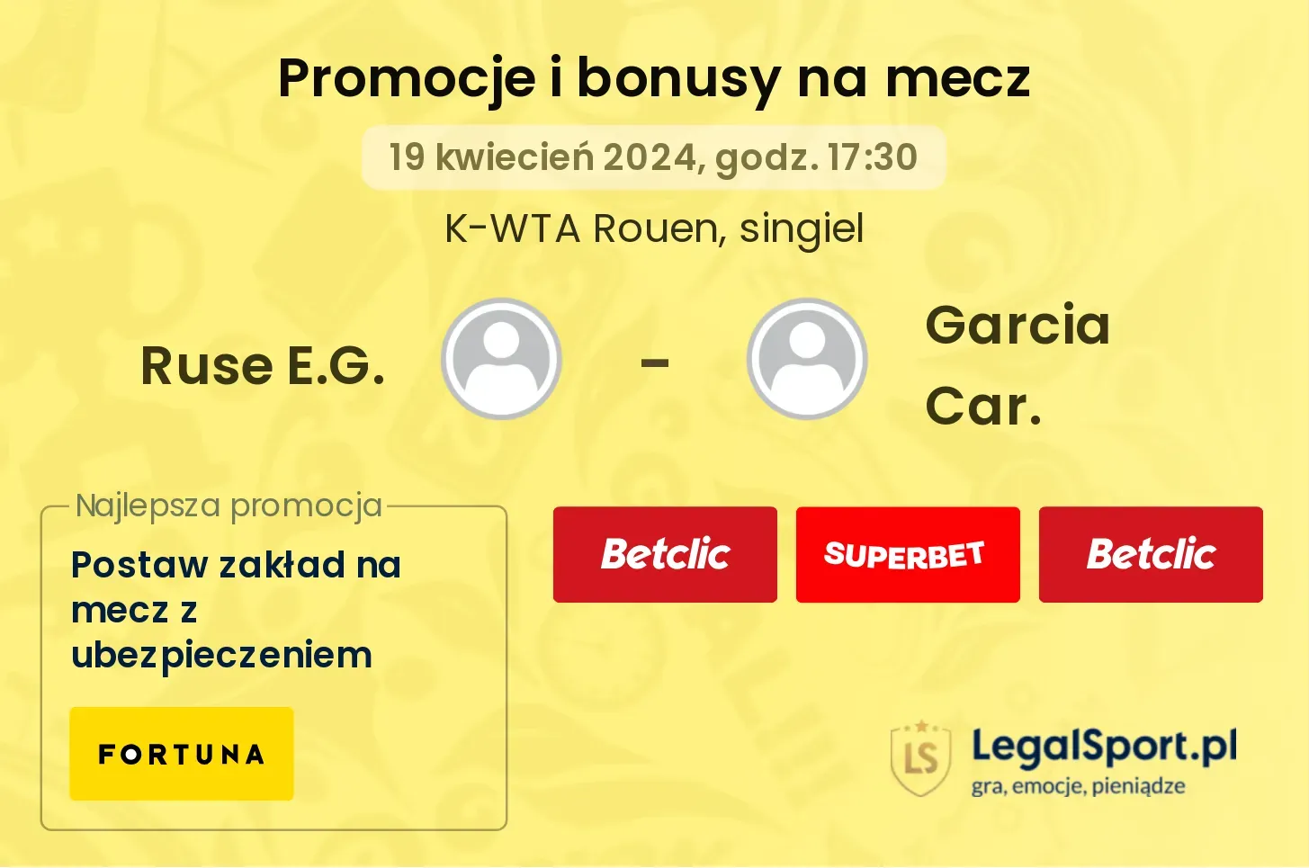 Ruse E.G. - Garcia Car. promocje bonusy na mecz