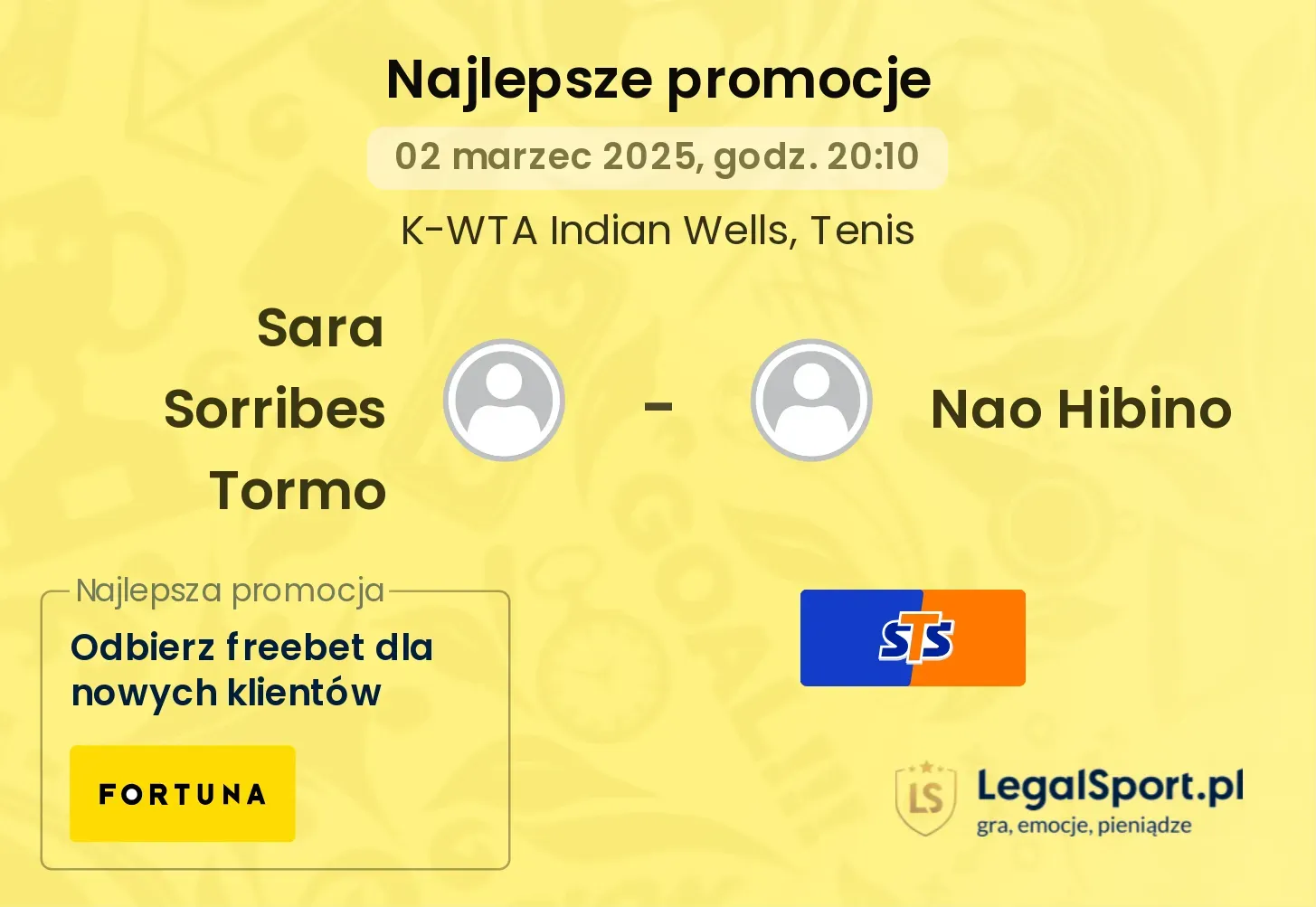 Sara Sorribes Tormo - Nao Hibino promocje u bukmacherów