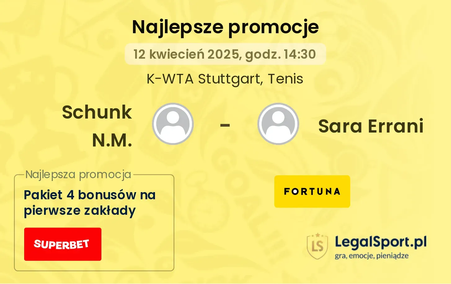 Schunk N.M. - Sara Errani promocje bukmacherskie