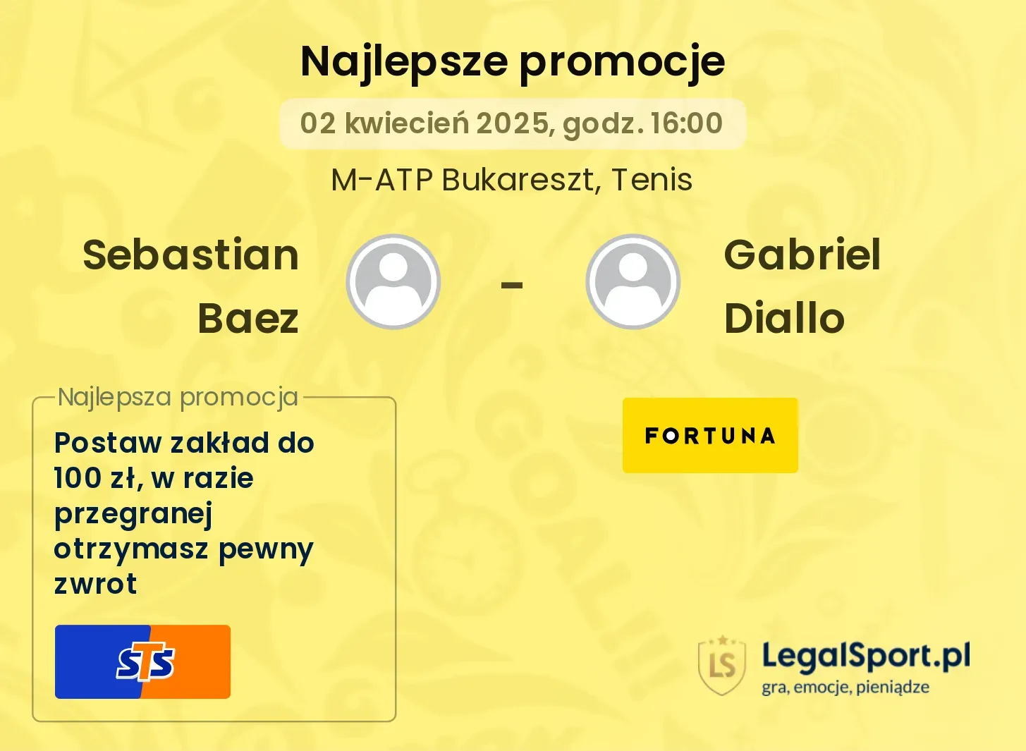 Sebastian Baez - Gabriel Diallo promocje u bukmacherów
