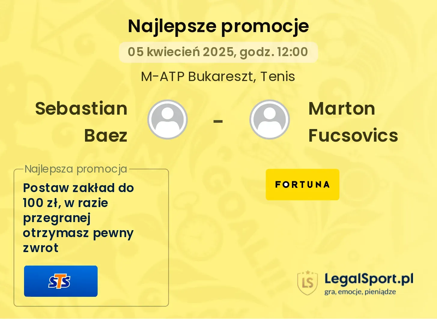 Sebastian Baez - Marton Fucsovics promocje bukmacherskie
