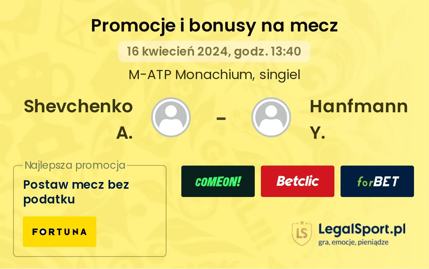 Shevchenko A. - Hanfmann Y. promocje bonusy na mecz