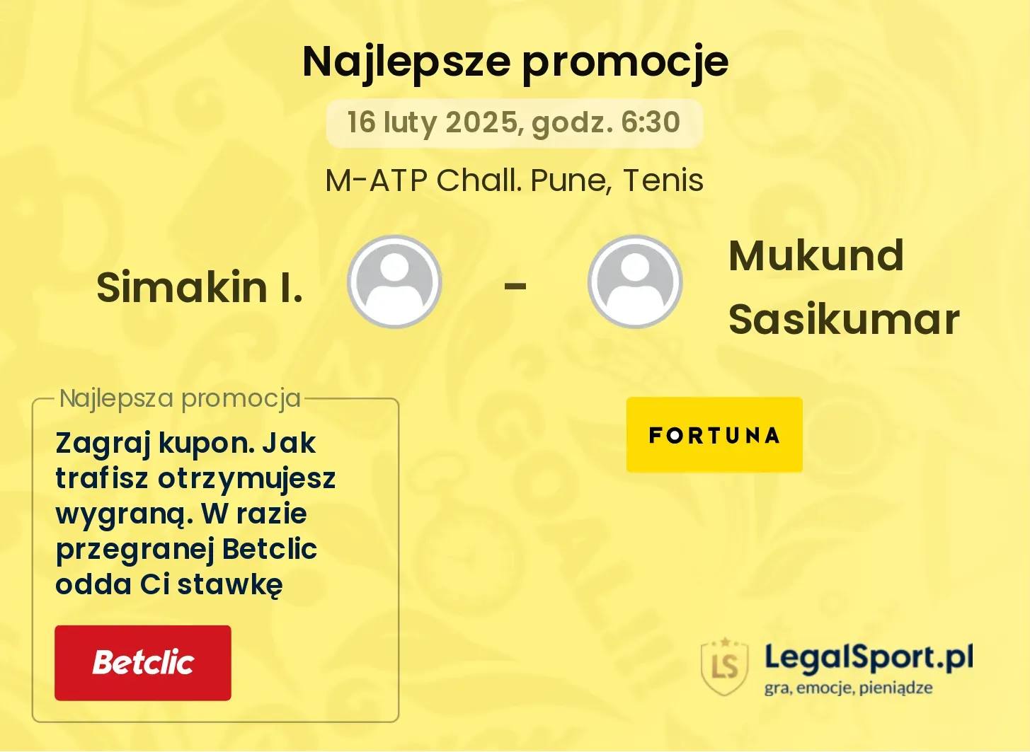 Simakin I. - Mukund Sasikumar promocje bukmacherskie