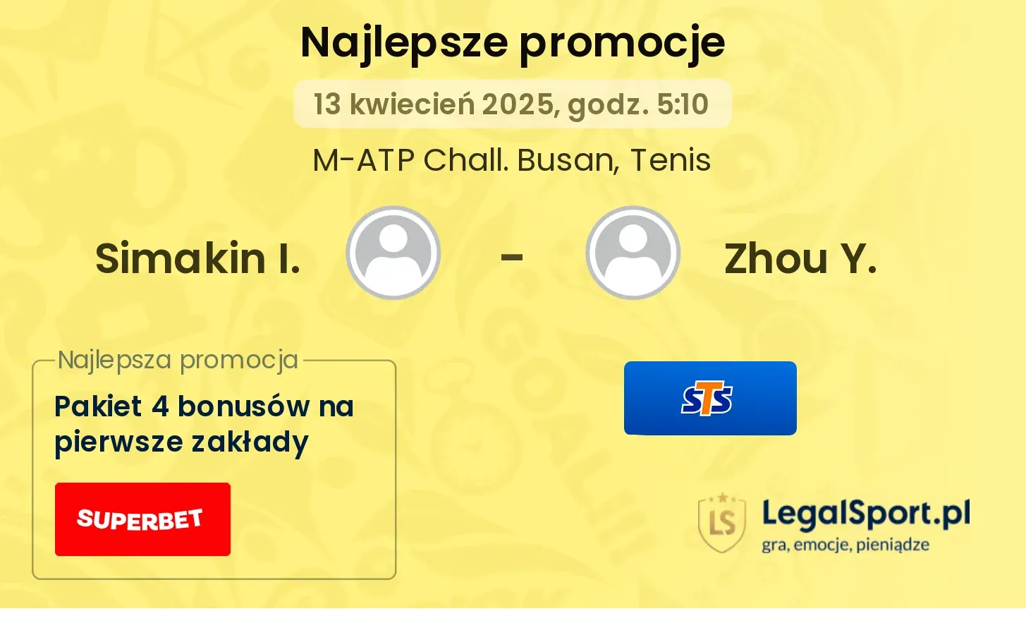 Simakin I. - Zhou Y. promocje u bukmacherów