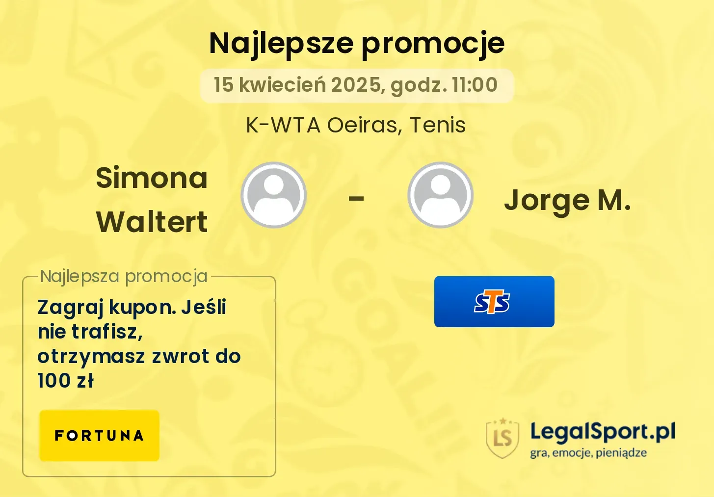 Simona Waltert - Jorge M. promocje bukmacherskie
