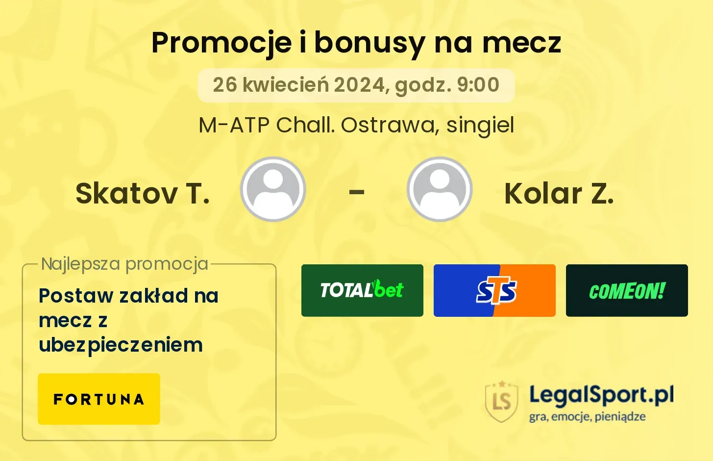 Skatov T. - Kolar Z. promocje bonusy na mecz