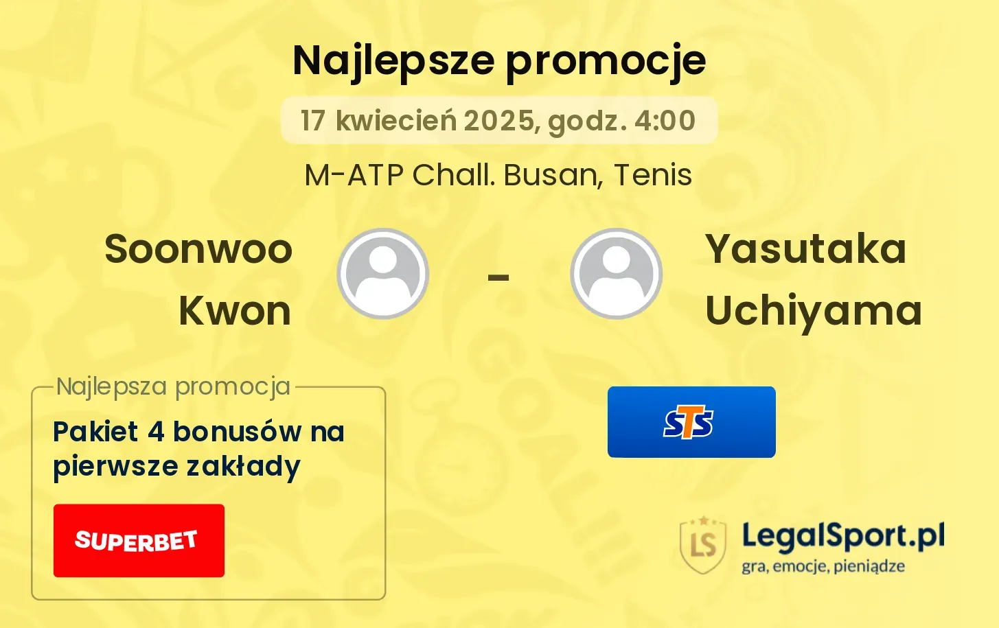 Soonwoo Kwon - Yasutaka Uchiyama promocje bukmacherskie
