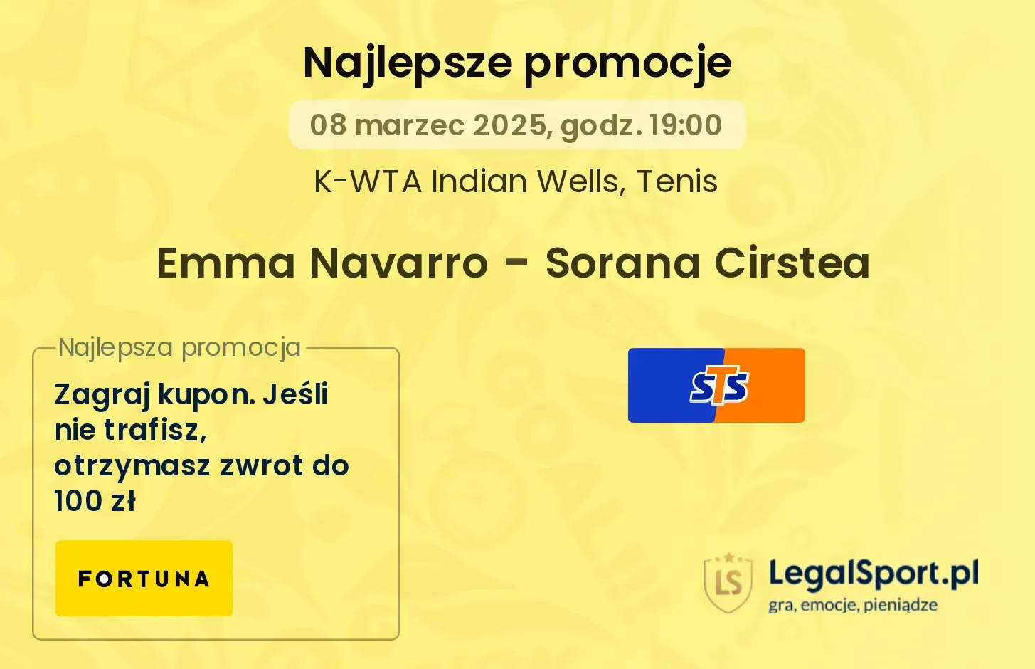 Emma Navarro - Sorana Cirstea promocje bukmacherskie