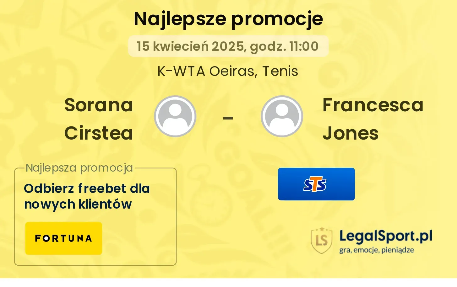 Sorana Cirstea - Francesca Jones promocje bukmacherskie