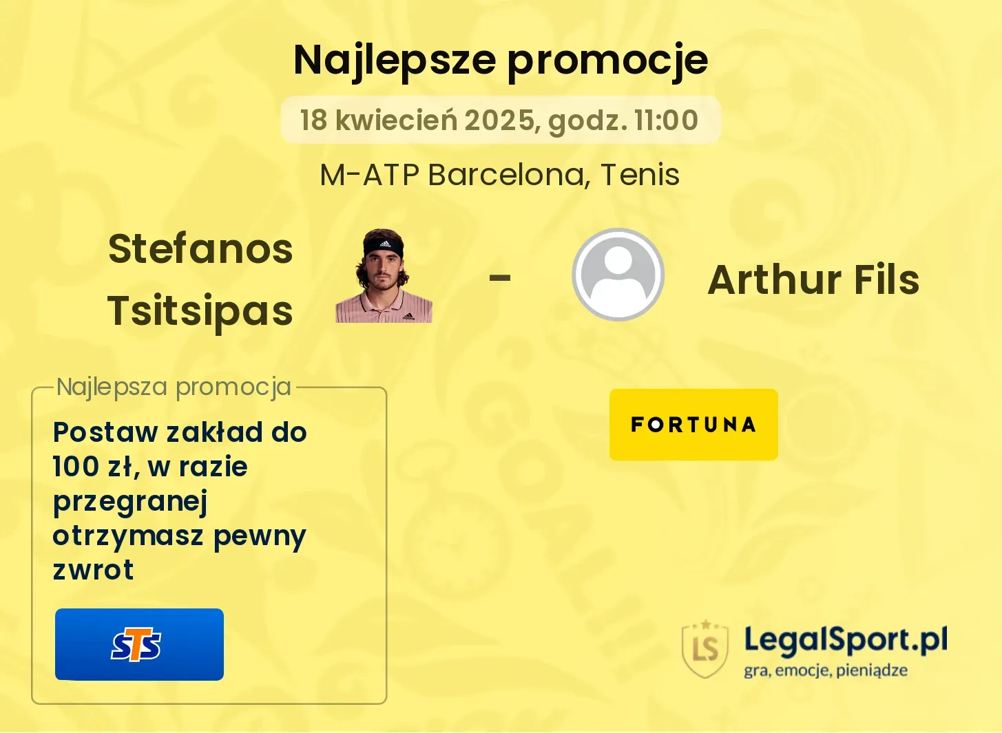 Stefanos Tsitsipas - Arthur Fils promocje bukmacherskie