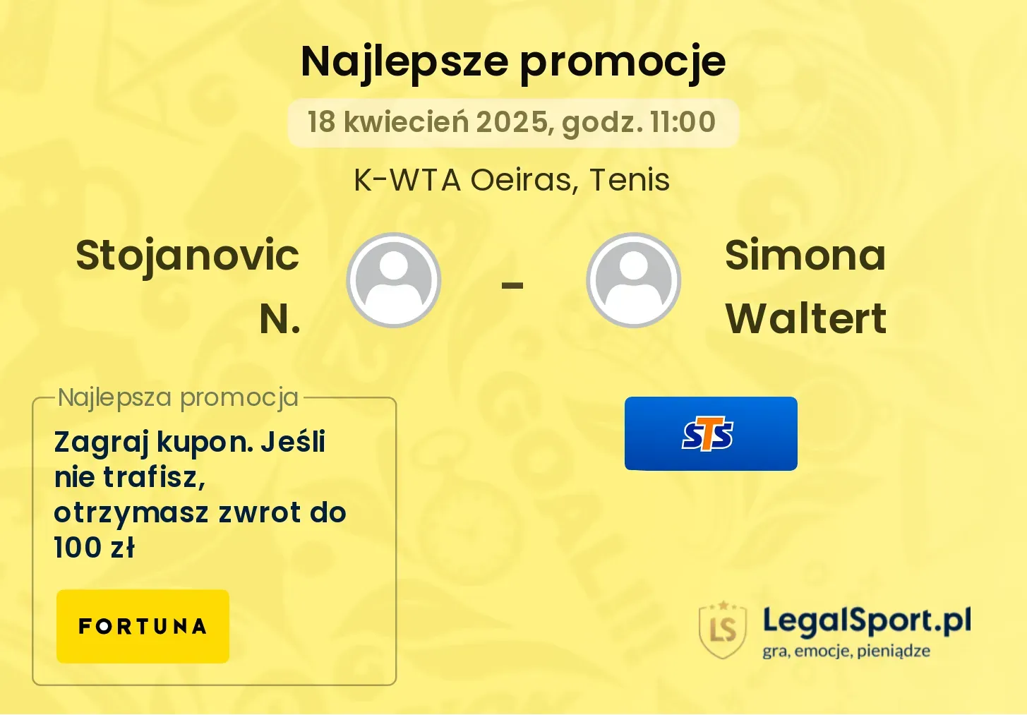Stojanovic N. - Simona Waltert promocje bukmacherskie