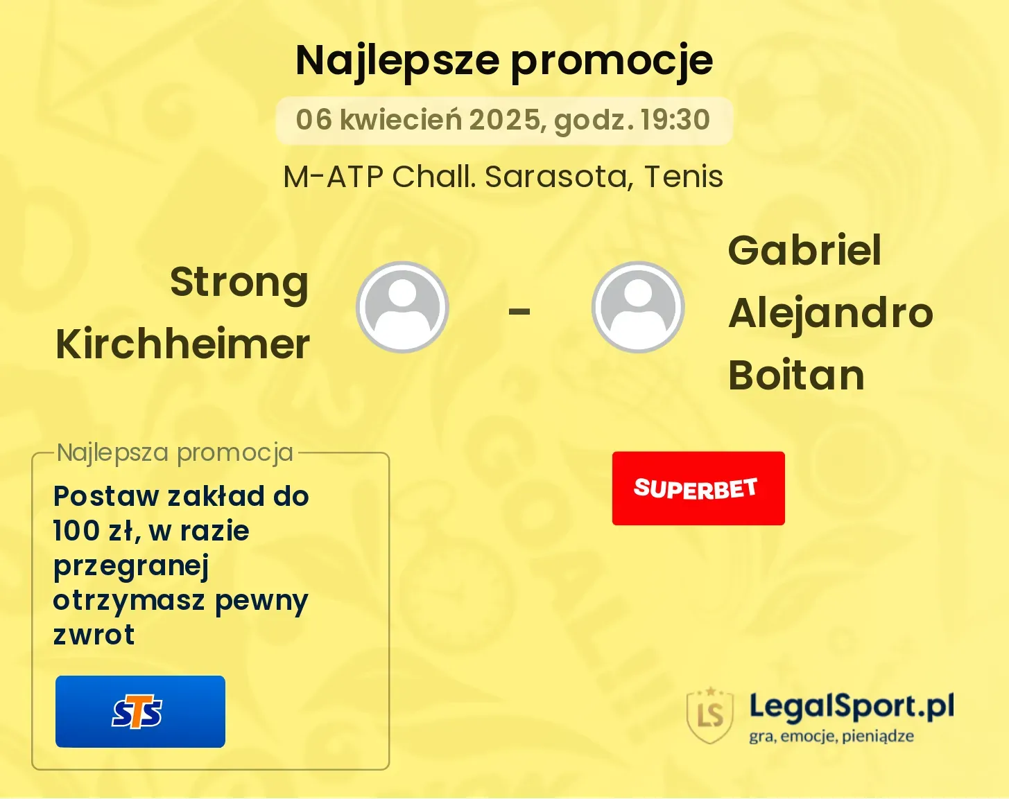 Strong Kirchheimer - Gabriel Alejandro Boitan promocje bukmacherskie