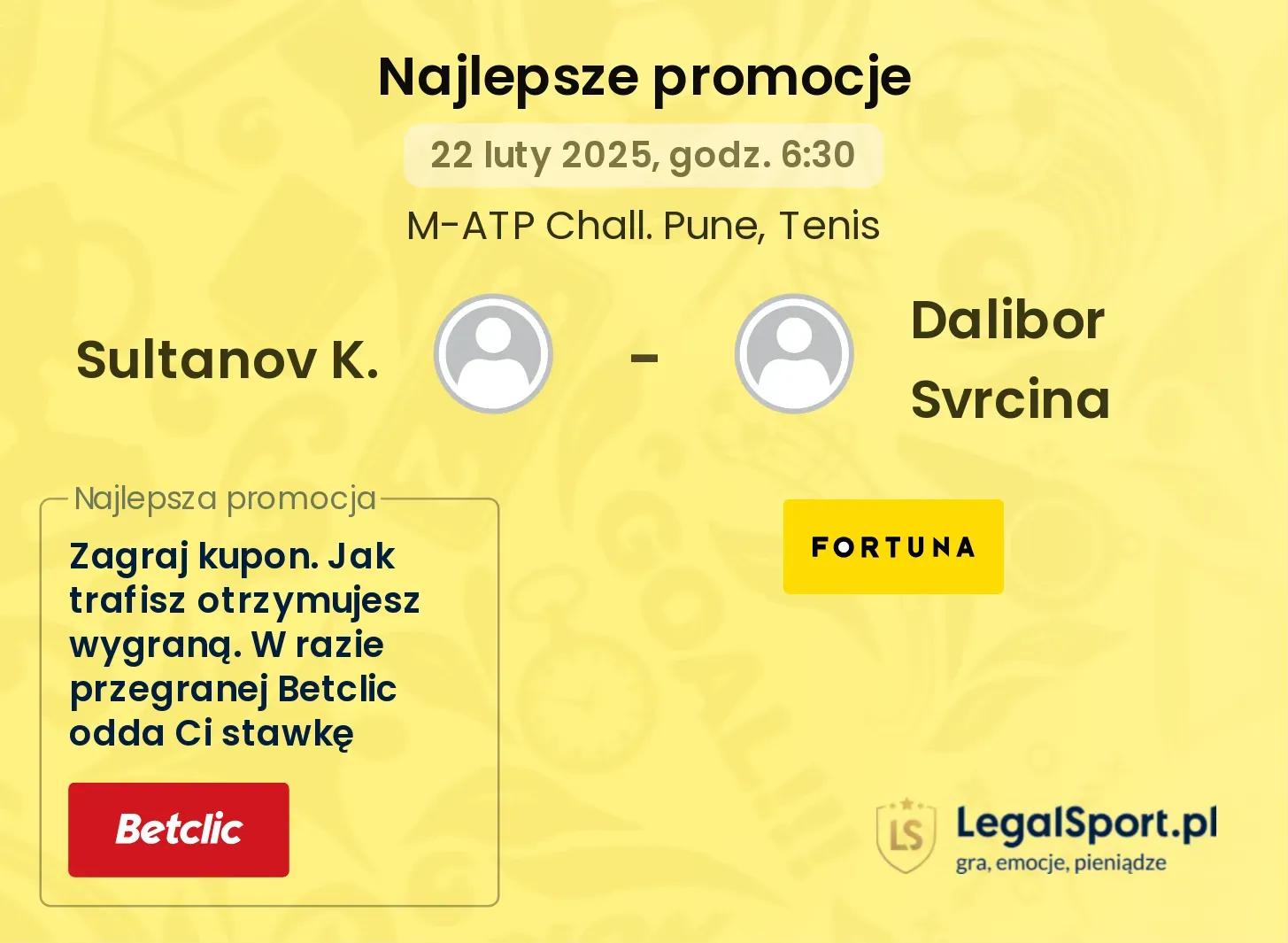 Sultanov K. - Dalibor Svrcina promocje u bukmacherów