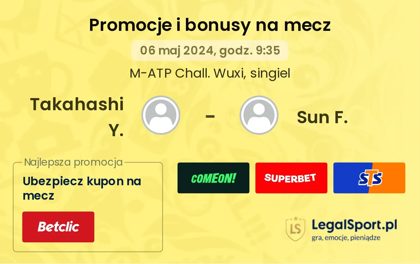 Takahashi Y. - Sun F. promocje bonusy na mecz