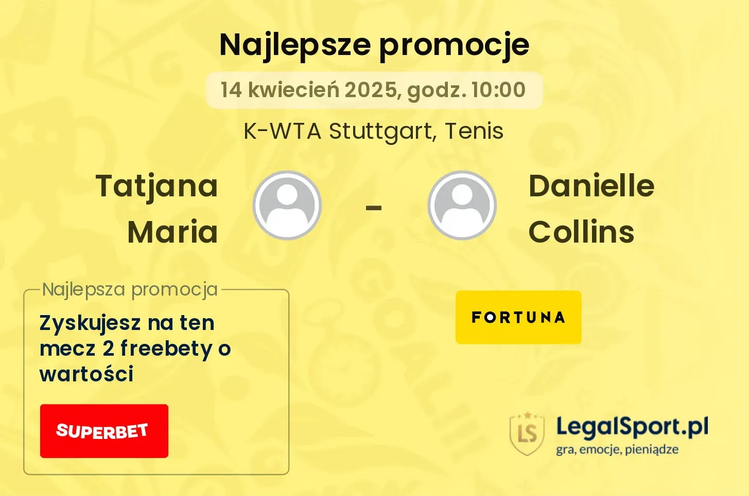 Tatjana Maria - Danielle Collins promocje u bukmacherów