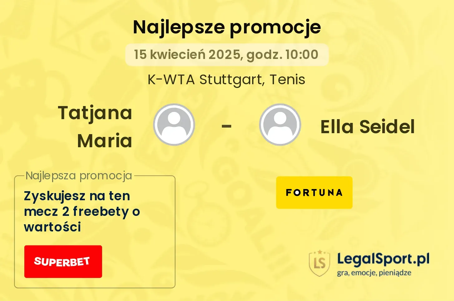 Tatjana Maria - Ella Seidel promocje bukmacherskie