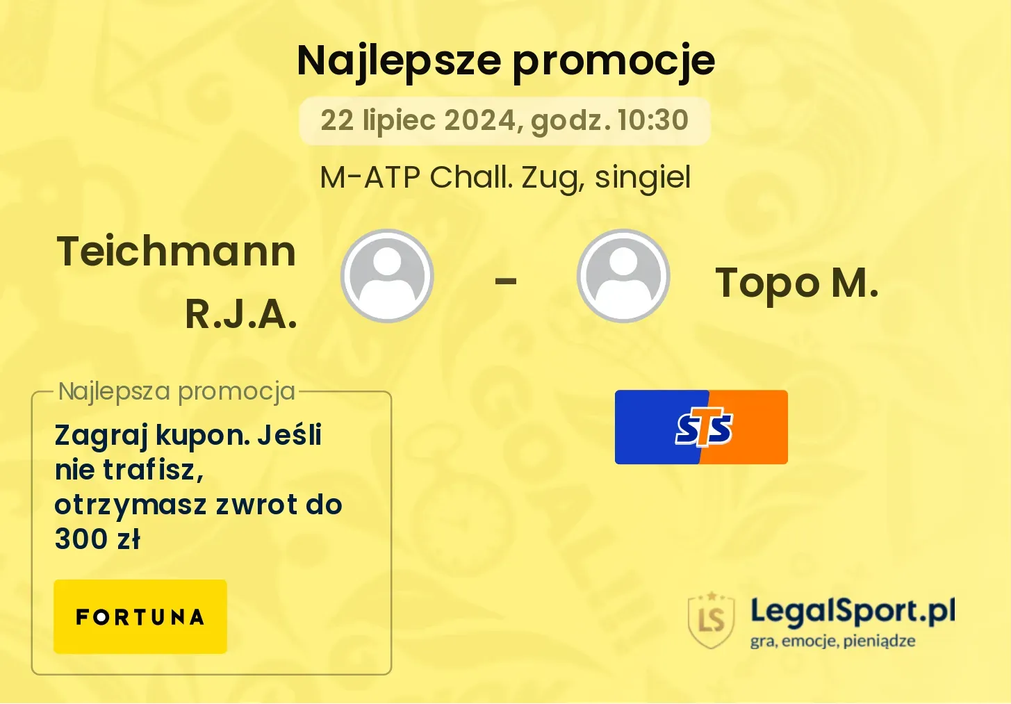 Teichmann R.J.A. - Topo M. promocje u bukmacherów (22.07, 10:30)