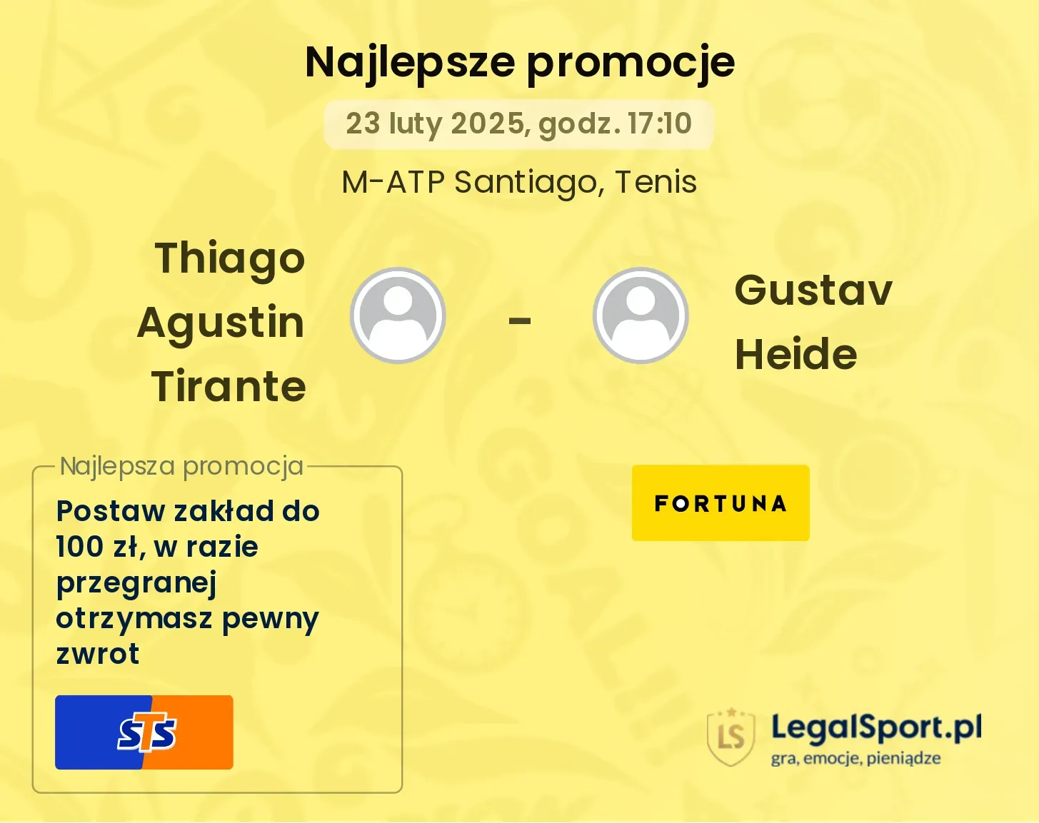 Thiago Agustin Tirante - Gustav Heide promocje bukmacherskie