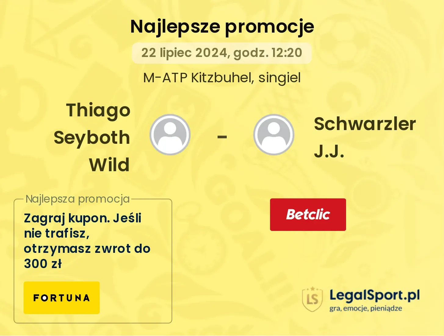 Thiago Seyboth Wild - Schwarzler J.J. promocje bukmacherskie (22.07, 12:20)