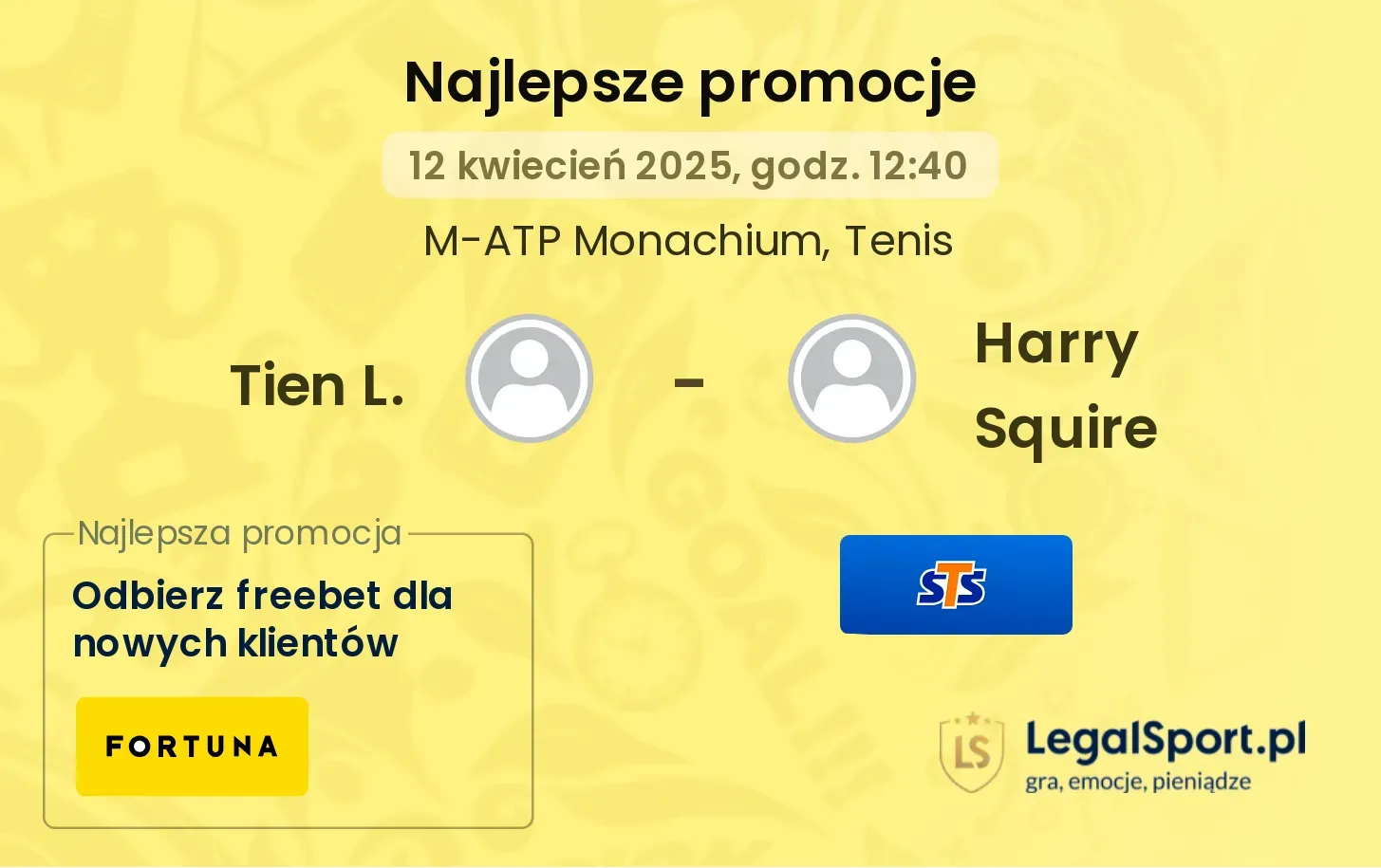 Tien L. - Harry Squire promocje bukmacherskie