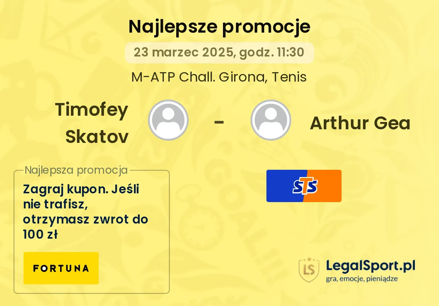 Timofey Skatov - Arthur Gea promocje u bukmacherów
