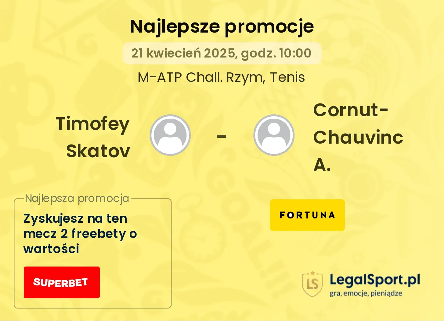 Timofey Skatov - Cornut-Chauvinc A. promocje bukmacherskie